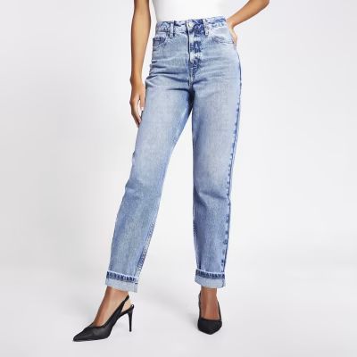 Light blue Carrie high rise Mom jeans | River Island (UK & IE)