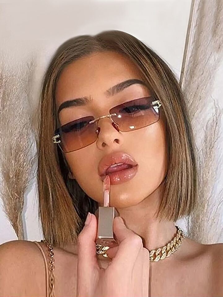 Rimless Fashion Glasses For Women Luxury Brand Vintage Fashion Glasses Shades Stylish Travel Outd... | SHEIN