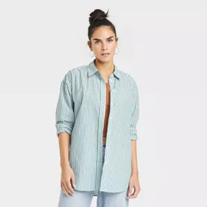 Women's Oversized Long Sleeve Collared Button-Down Shirt - Universal Thread™ | Target
