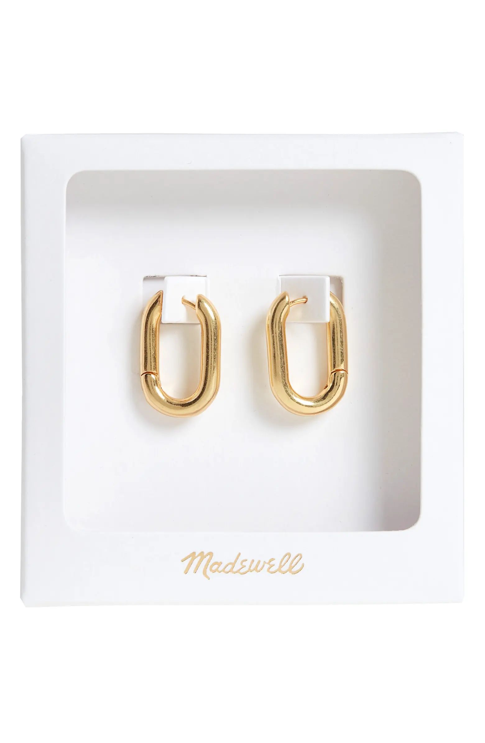 Madewell Carabiner Medium Hoop Earrings Gift Box | Nordstrom | Nordstrom