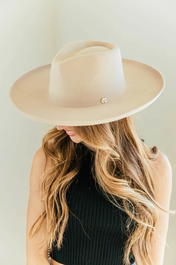 The Beverly Wool Panama in Beige | Glitzy Bella