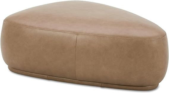 Jennifer Taylor Home Pebble 44" Rounded Triangle Cocktail Ottoman, Tuscan Tan Brown Top Grain Lea... | Amazon (US)