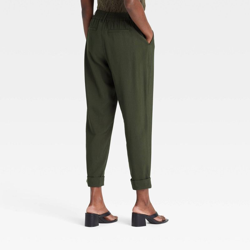 Women&#39;s High-Rise Slim Straight Leg Pintuck Ankle Pants - A New Day&#8482; Green 0 | Target