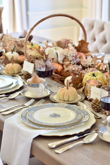 Fall table setting, fall Place setting, Thanksgiving dinner, Autumn tablescape, amazon home, Lenox, Tableware, dinnerware, glassware, flatware, floral centerpiece, fall entertaining, holiday entertaining, wine glasses, white pumpkins, gathering basket, cornucopia, Lenox Autumn, Autumn, Autumn decor, fall decor, home decor, place cards, place card holder, calligraphy, prime day

#LTKxPrime #LTKhome #LTKHoliday