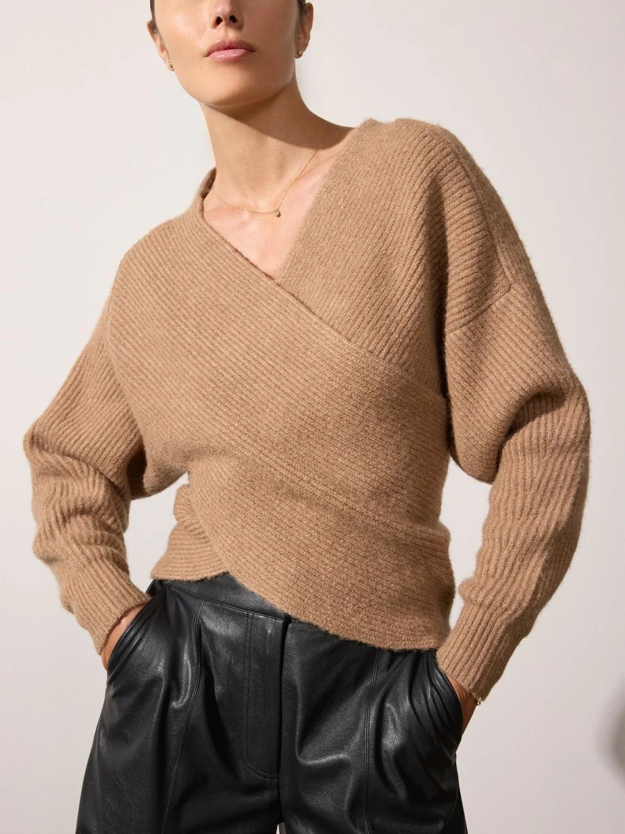 The Hughes Wrap Front Sweater | Brochu Walker