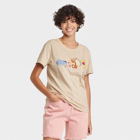 Women's Disney Winnie The Pooh & Friends Short Sleeve Graphic T-Shirt - Beige | Target