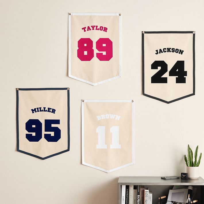 Personalized Varsity Number Pentagon Flag | Pottery Barn Teen