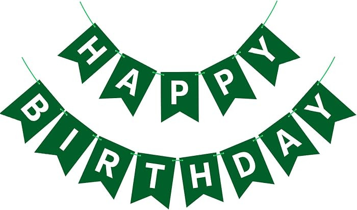 Happy Birthday Banner Dark Green Birthday Party Decorations Green Party Banner Garland Sign for K... | Amazon (US)