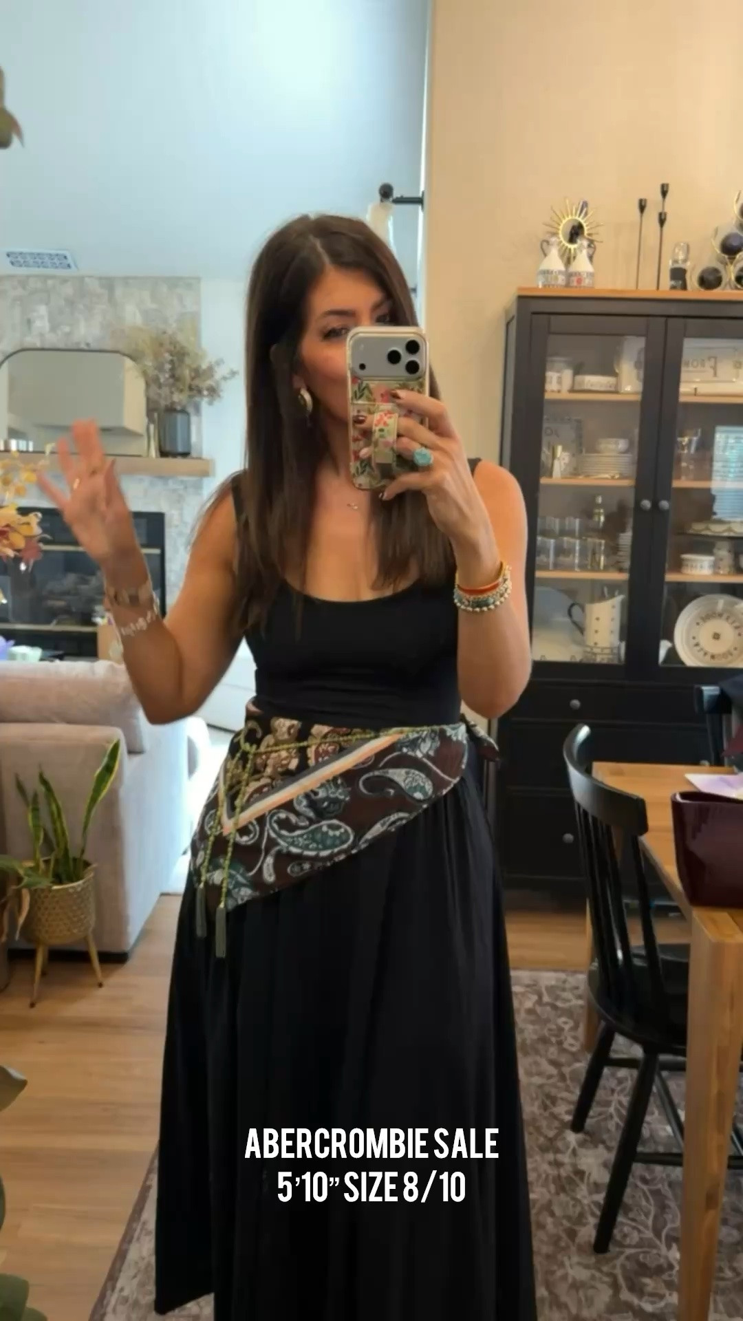 In a medium dress, Abercrombie sale, dinner outfit, fall style, trendy, midsize outfit, girls night, scarf trend 

 #LTKootd #LTKSaleAlert #LTKMidsize