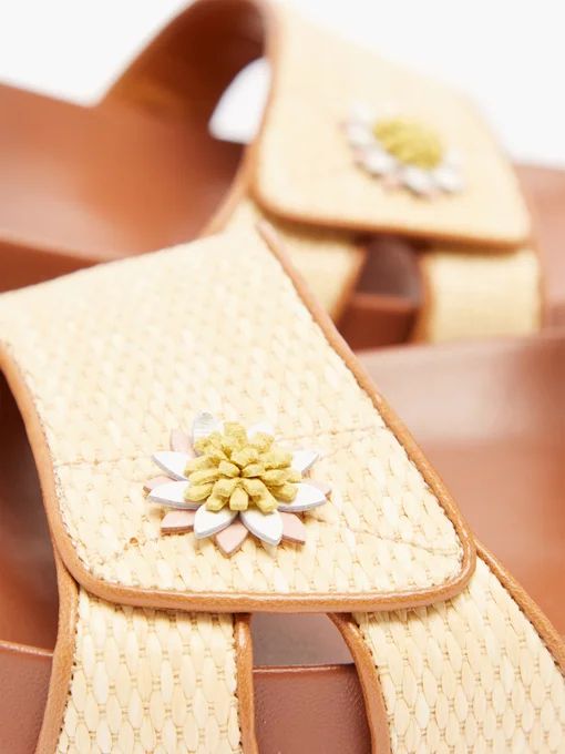 Berkley floral-appliqué raffia sandals | Matches (UK)