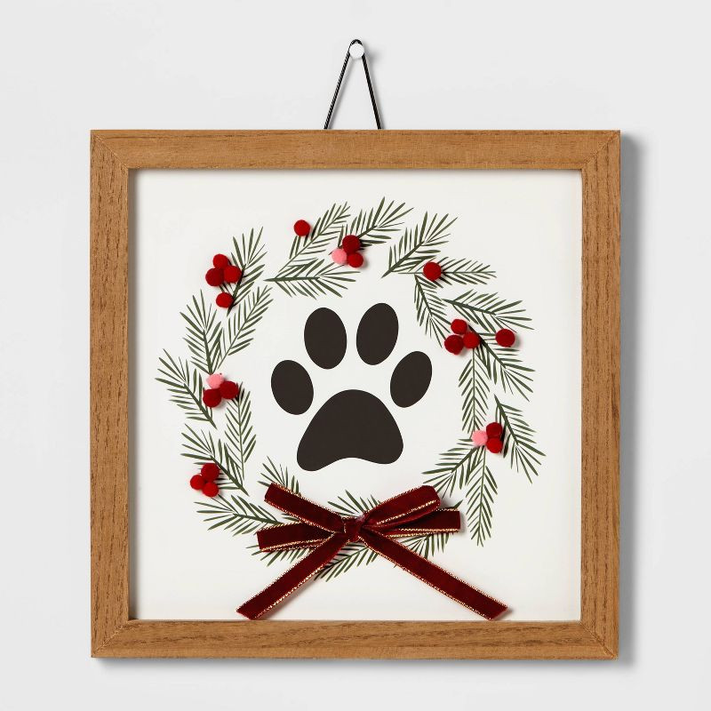 10" Paw Print in Wreath Wall Sign - Wondershop™ | Target