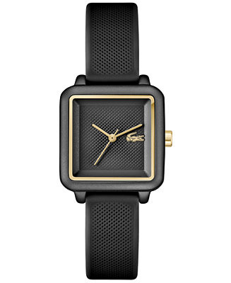 Women's Lacoste 12.12 Flow Black Silicone Strap Watch 26mm | Macy's
