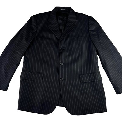Yves Saint Laurent Black Pin Stripe 100% Wool Blazer Jacket YSL Size 56 UK44  | eBay | eBay UK