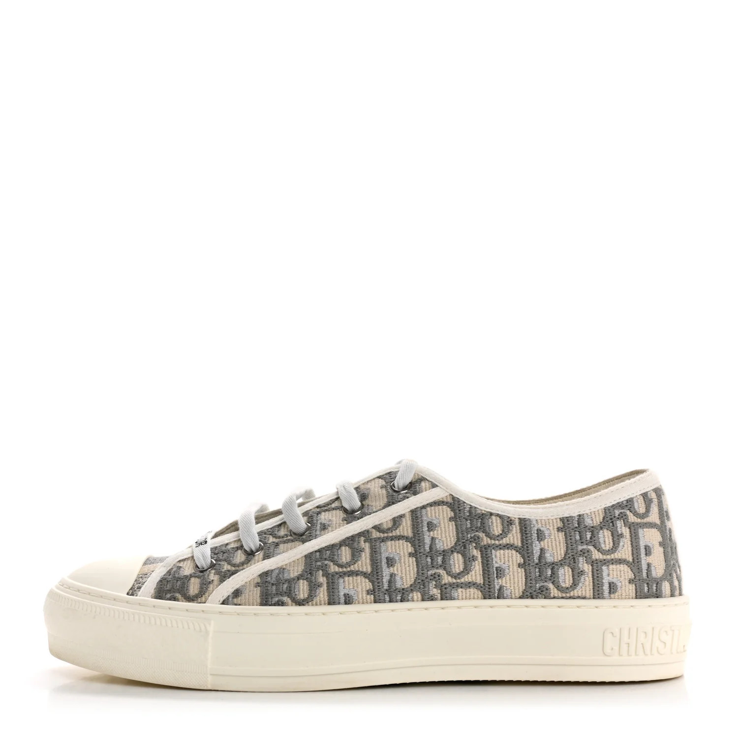 Christian Dior Canvas Oblique Walk'N'Dior Low Top Sneakers 40 Grey Stone 1707801 | FASHIONPHILE (US)