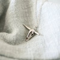 Silver Color Bull Skull Charm Necklace, Boho Chocker Necklace | Etsy (US)