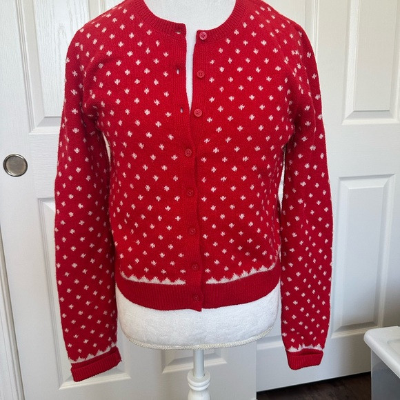 Old Navy Women's Red Cardigan with White Accents | Poshmark