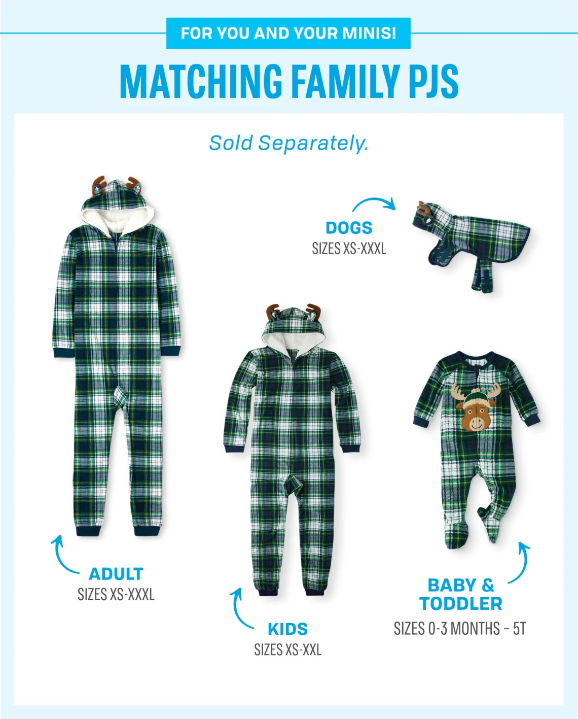 Unisex Adult Matching Family Buffalo Plaid Moose Microfleece Hooded One Piece Pajamas - sprucesha... | The Children's Place