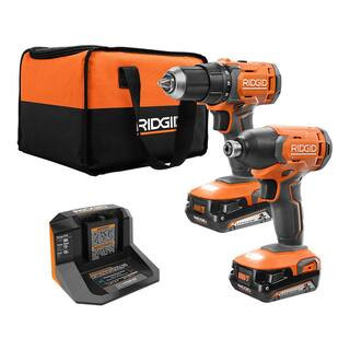 RIDGID 18V Cordless 2-Tool Combo Kit with 1/2 in. Drill/Driver, 1/4 in. Impact Driver, (2) 2.0 Ah... | The Home Depot