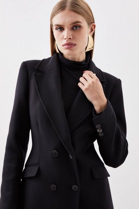 Italian Wool Fitted Coat | Karen Millen US