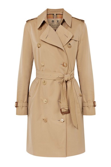 Burberry - The Kensington Cotton-gabardine Trench Coat - Beige | NET-A-PORTER (US)