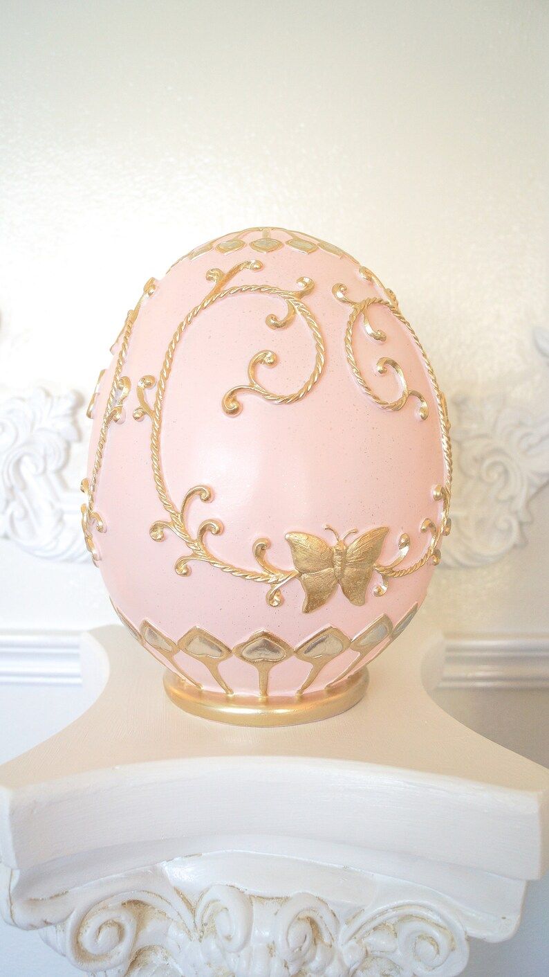 Pink & Gold Sparkle Egg / Easter Egg Decor / Pink Egg / Pink Easter Decor / Spring Egg / Spring D... | Etsy (US)