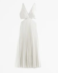 The A&F Giselle Pleated Cutout Maxi Dress | Abercrombie & Fitch (US)