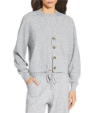 A Loves A Wool Blend V-Neck Long Sleeve Button Front Coordinating Cardigan - S | Dillard's