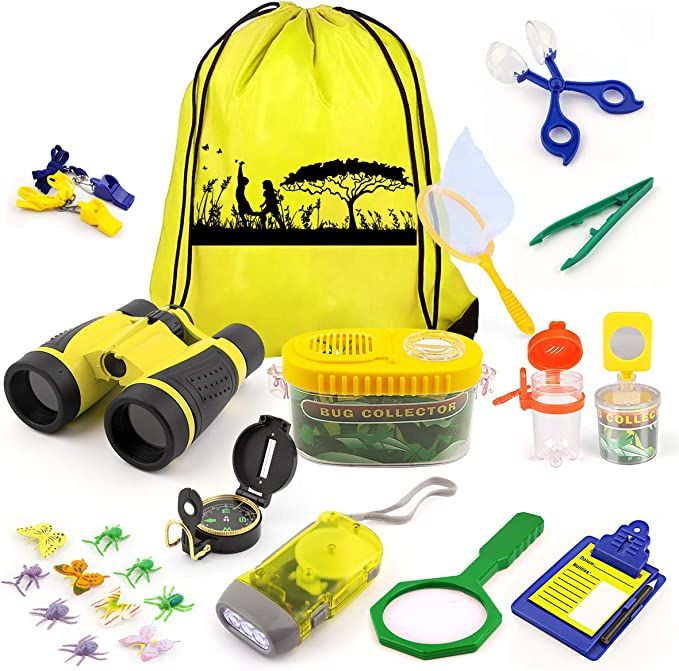 kaqinu Kids Explorer Kit, 24 PCS Outdoor Adventure Camping Kit & Bug Catcher Kit with Drawstring ... | Amazon (US)
