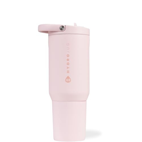 HydroJug Sport - Stainless Steel Tumbler with Straw, Vacuum Insulated, 20oz Leakproof Water Bottle, Ergonomic Design, Reusable, Dishwasher Safe, Rubber Base, Durable for Gym or Outdoors, Pink Sand | Amazon (US)