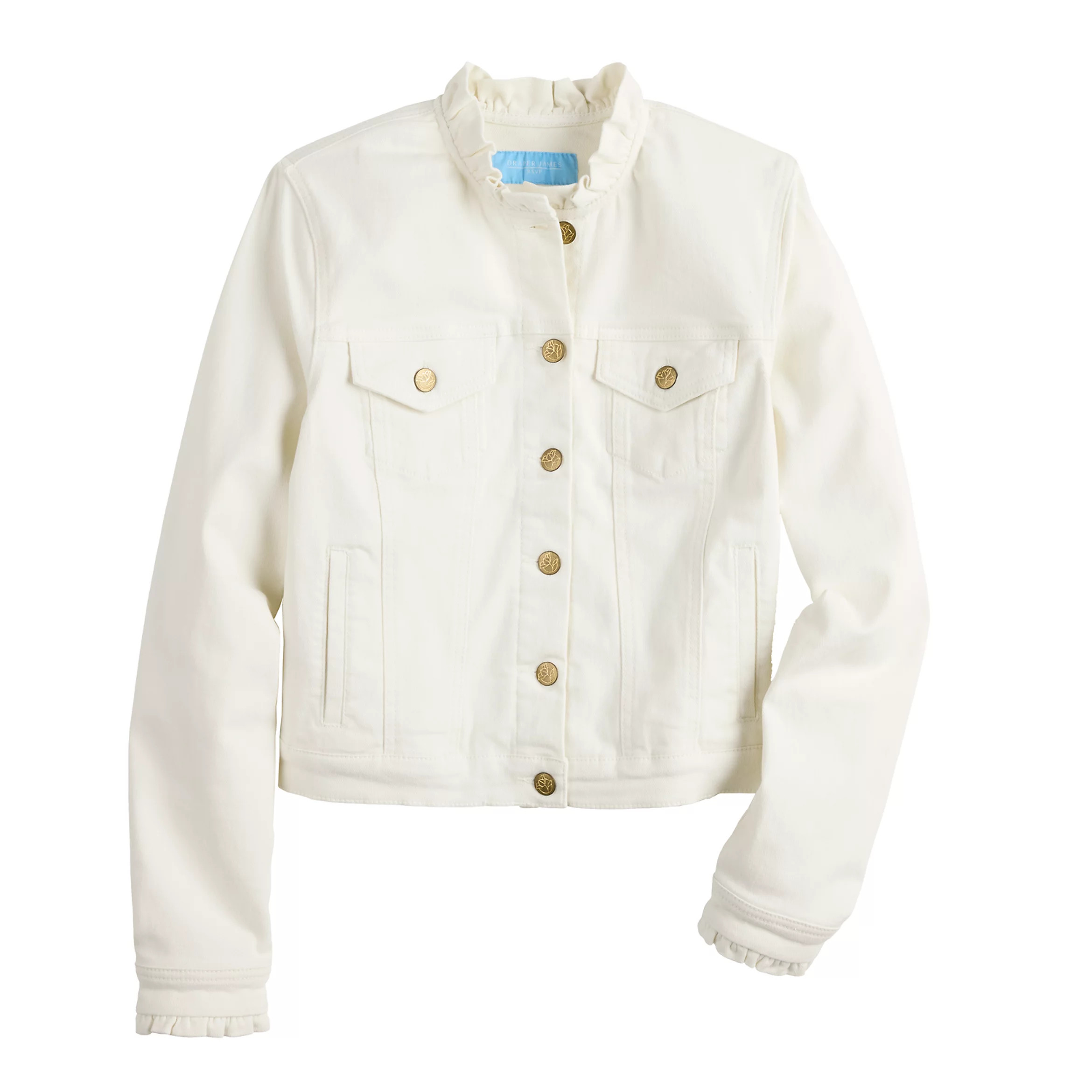 Women's DRAPER JAMES RSVP™ Ruffle Trim Denim Jacket | Kohl's