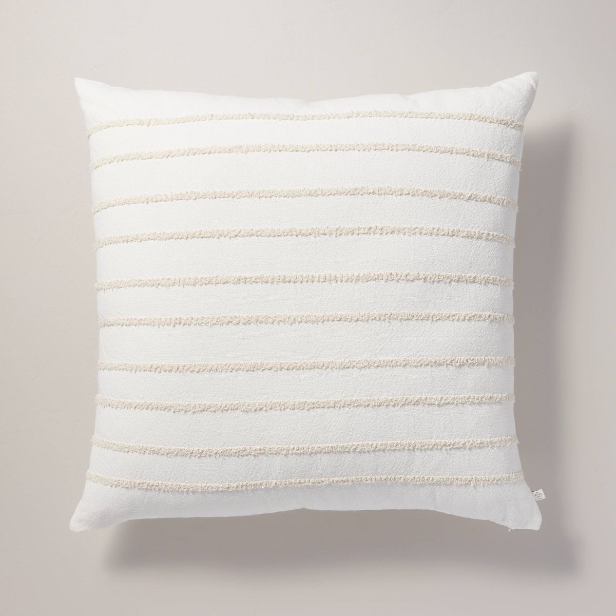 26"x26" Tufted Rib Stripe Euro Bed Pillow Cream/Natural - Hearth & Hand™ with Magnolia | Target