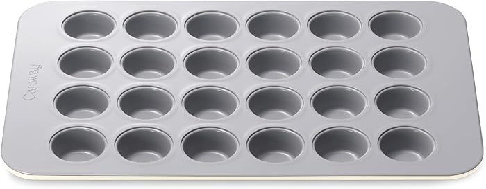 Caraway 24-Cup Mini Muffin Pan - Non-Stick Ceramic Baking Pan - Ergonomic & Easy to Handle - Oven... | Amazon (US)