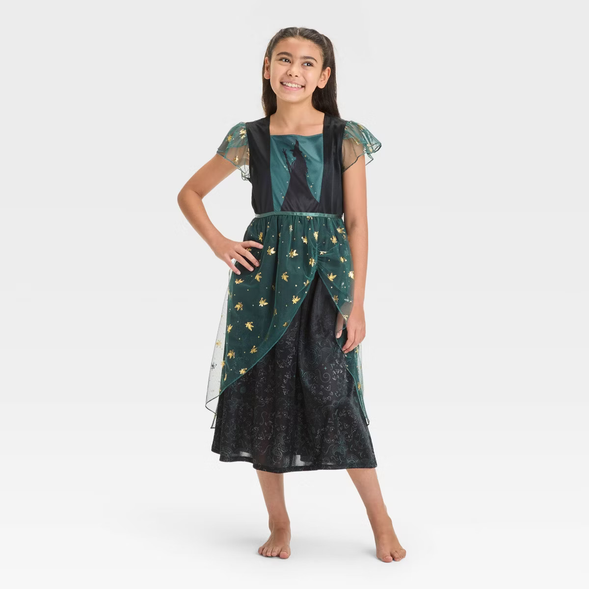Girls' Wicked Elphaba Dress-Up NightGown - Black | Target