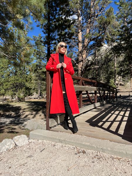 $99 SALE!!! I found literally an exact match for my long red coat with gold buttons on sale for $99 for Black Friday weekend only! It also comes in black if red too bright for you.

#LTKsalealert #LTKfindsunder100 #LTKCyberWeek