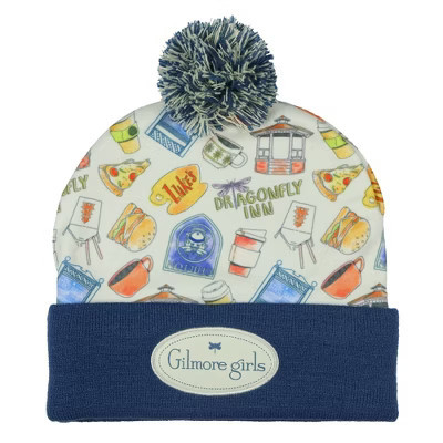Gilmore Girls Beanie Stars Hallow Lukes Diner Chilton Dragonfly Inn Fleece Sublimated Overlay Knit Cuffed Winter Hat OSFM Multicolored | Target