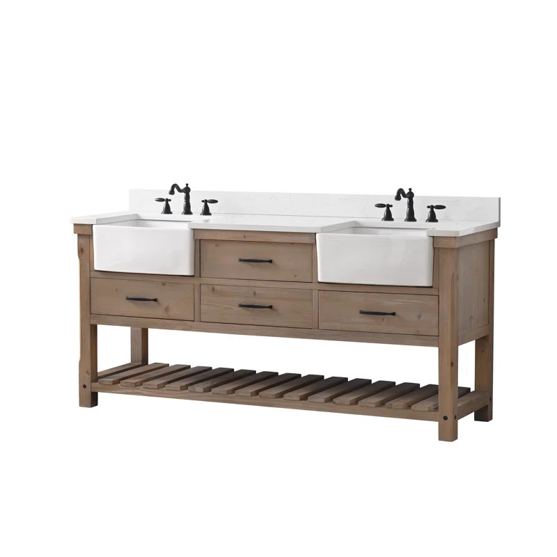Mexborough 72'' Double Bathroom Vanity with Engineered Stone Top | Wayfair North America
