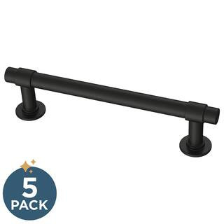 5-Pack 4 in. (102 mm) Classic Bar Cabinet Pull in Matte Black with Antimicrobial Properties | The Home Depot