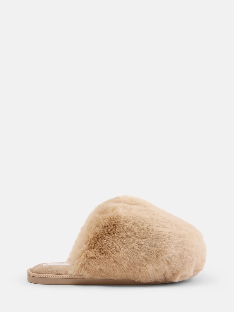 Color Cream selectedJoyspun Women\u2019s Faux Fur Puff Scuff SlippersW JS SNOWBALLW JS SNOWBALLW ... | Walmart (US)