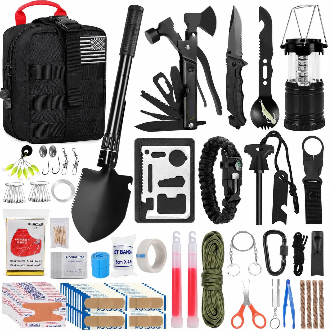 Lukvuzo  170 pcs Survival First Aid Kit with Emergency Medical Supplies and Outdoor Gear for Camping Hiking Backpacking Fishing Road Trip | Lowe's