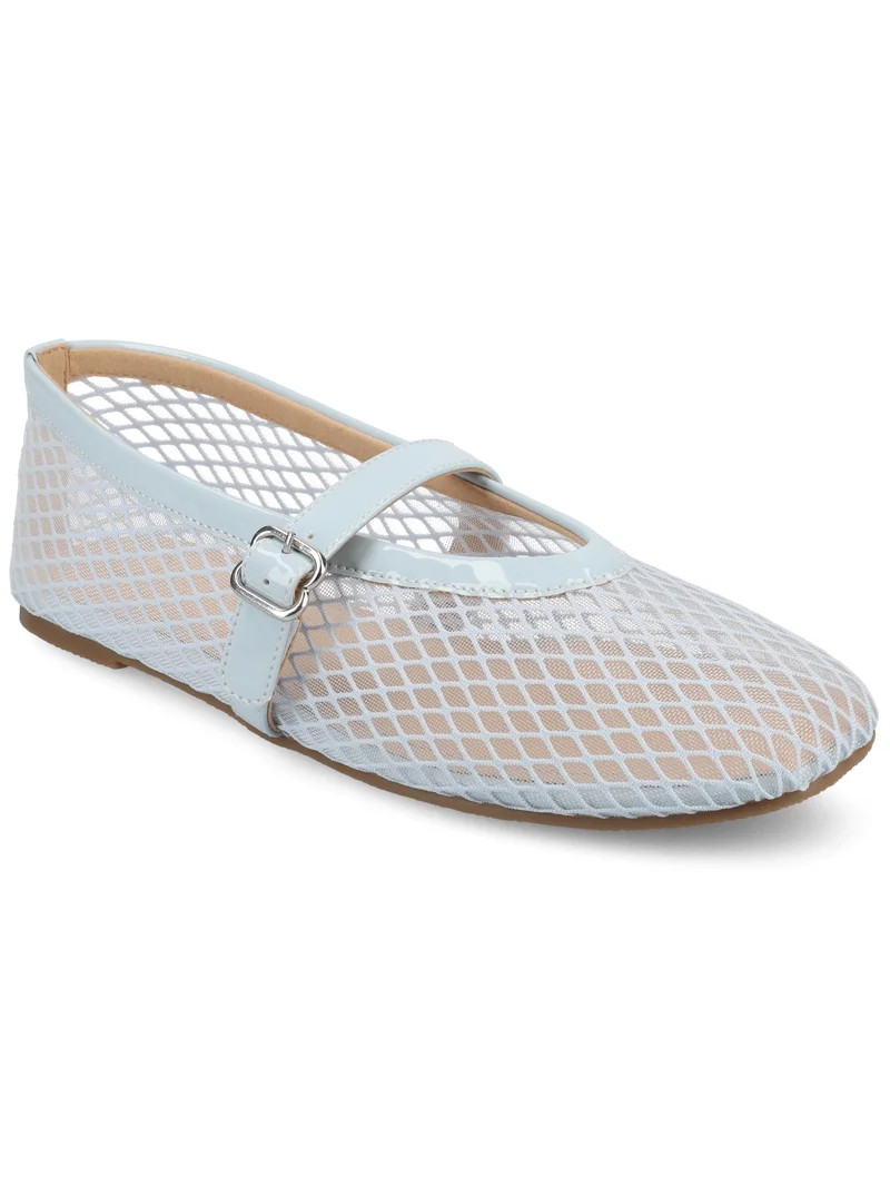 Journee Womens Casha Mesh Slip On Square Toe Dress Flats | Walmart (US)