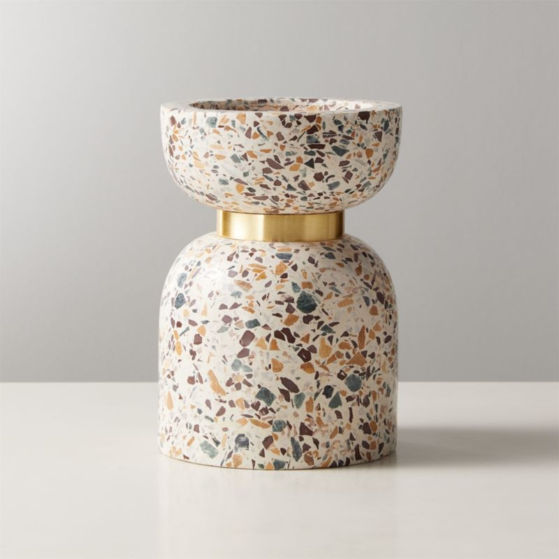 Terrazzo Pillar Candle Holder Small | CB2 | CB2