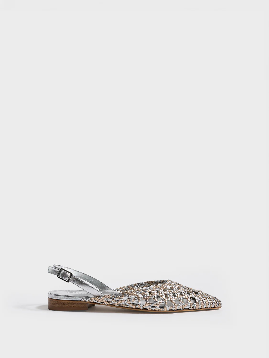Patty Slingback in Silver/Gold Braided Nappa | A Chic and Versatile | Marion Parke