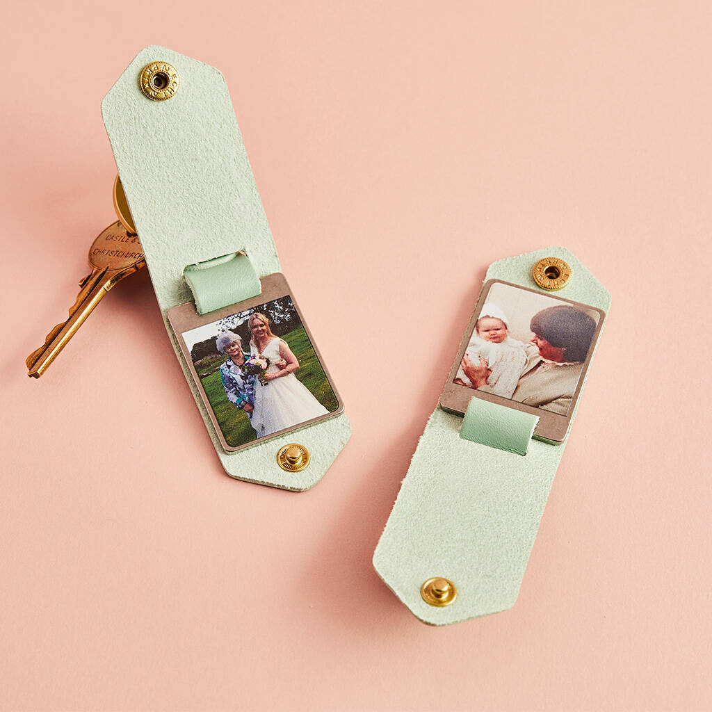 Personalised Double Photo Keyring With Leather Case | Not On The High Street