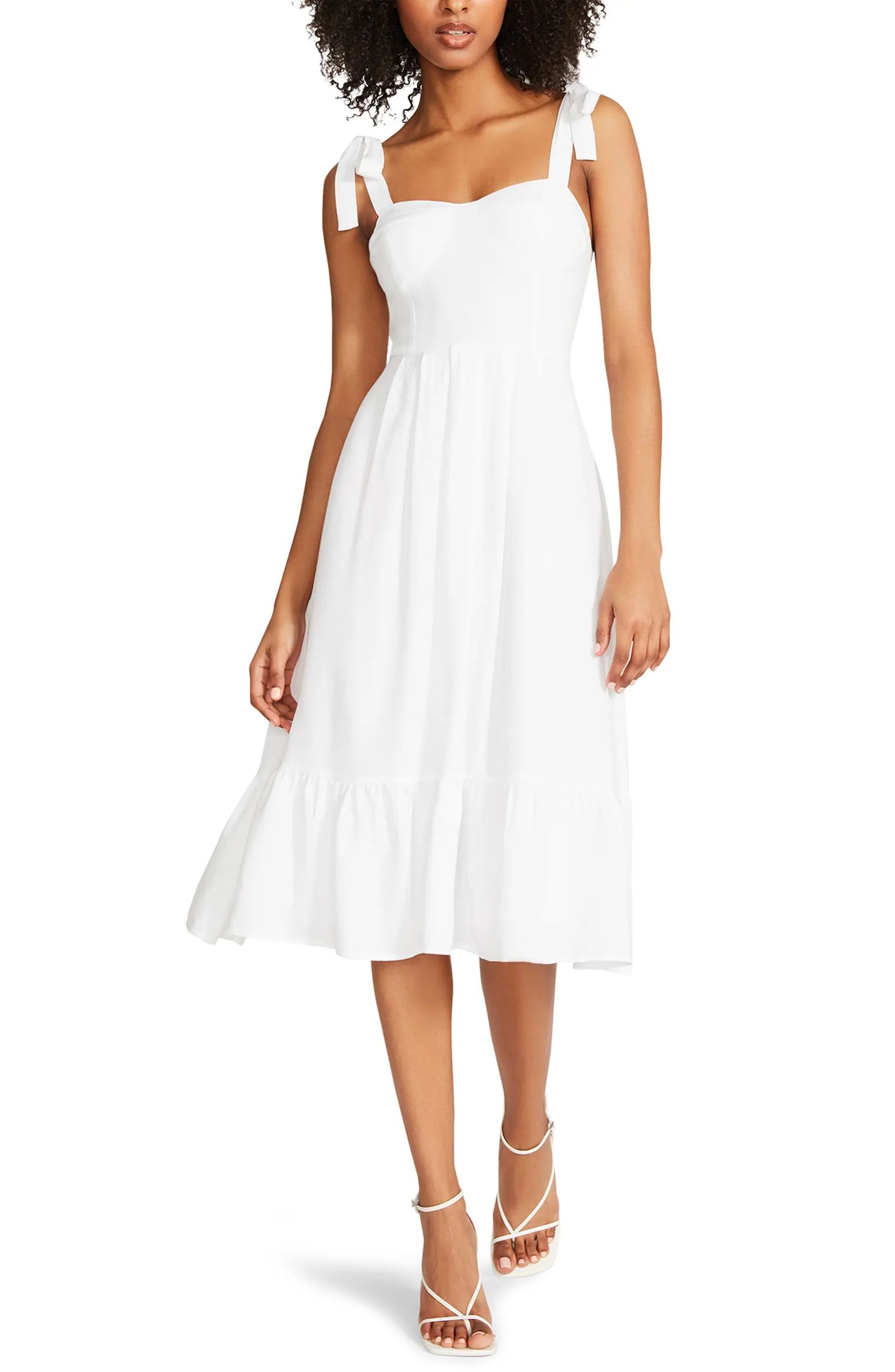 Sophia Rose Tie Strap Midi Sundress | Nordstrom