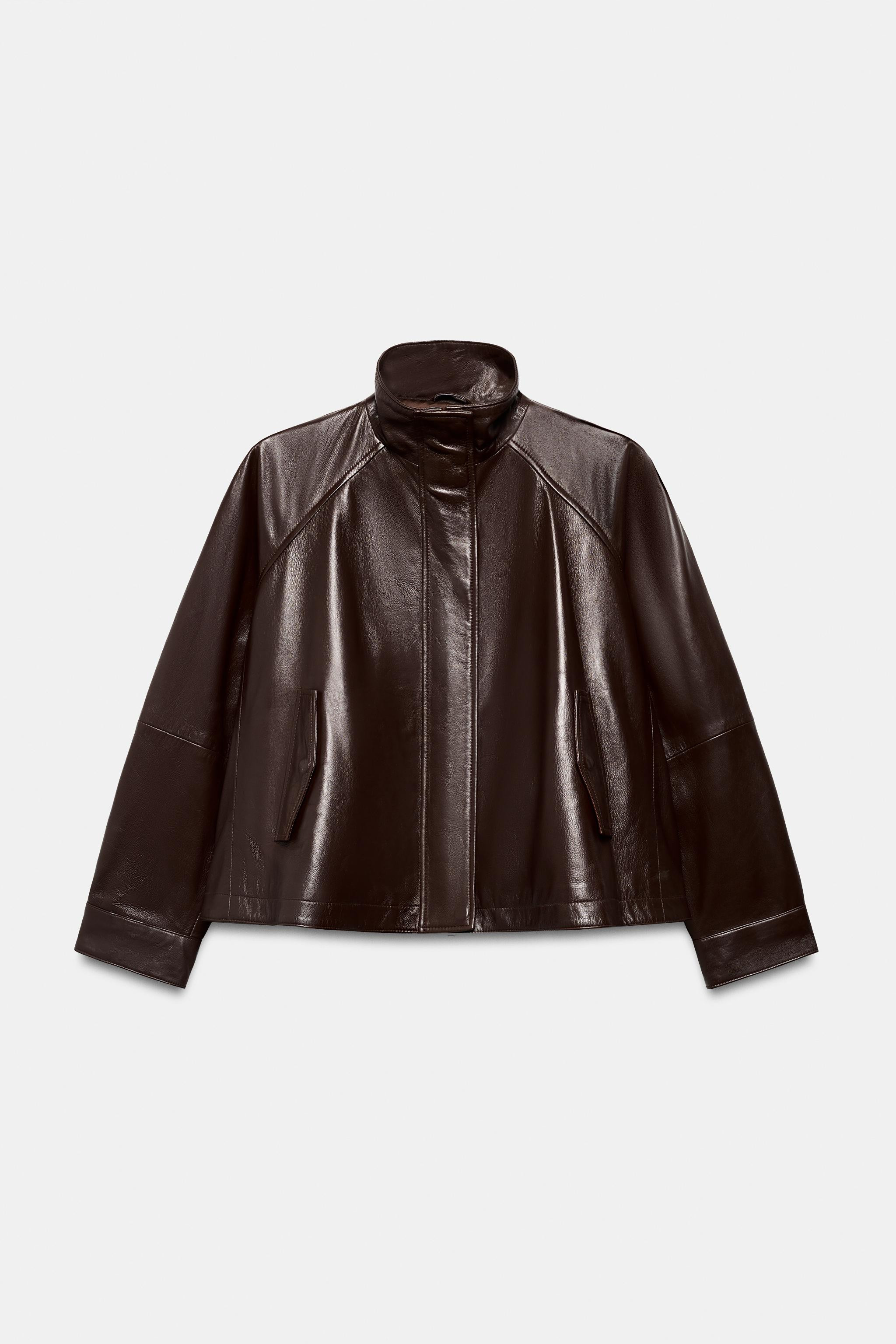 ZW COLLECTION 100% LEATHER BOMBER JACKET | Zara UK