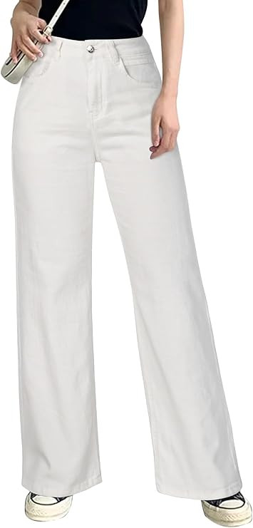 HDLTE Women Wide Leg Jeans High Waist Baggy Jeans for Women Loose Boyfriends Jeans Denim Pants Y2... | Amazon (US)