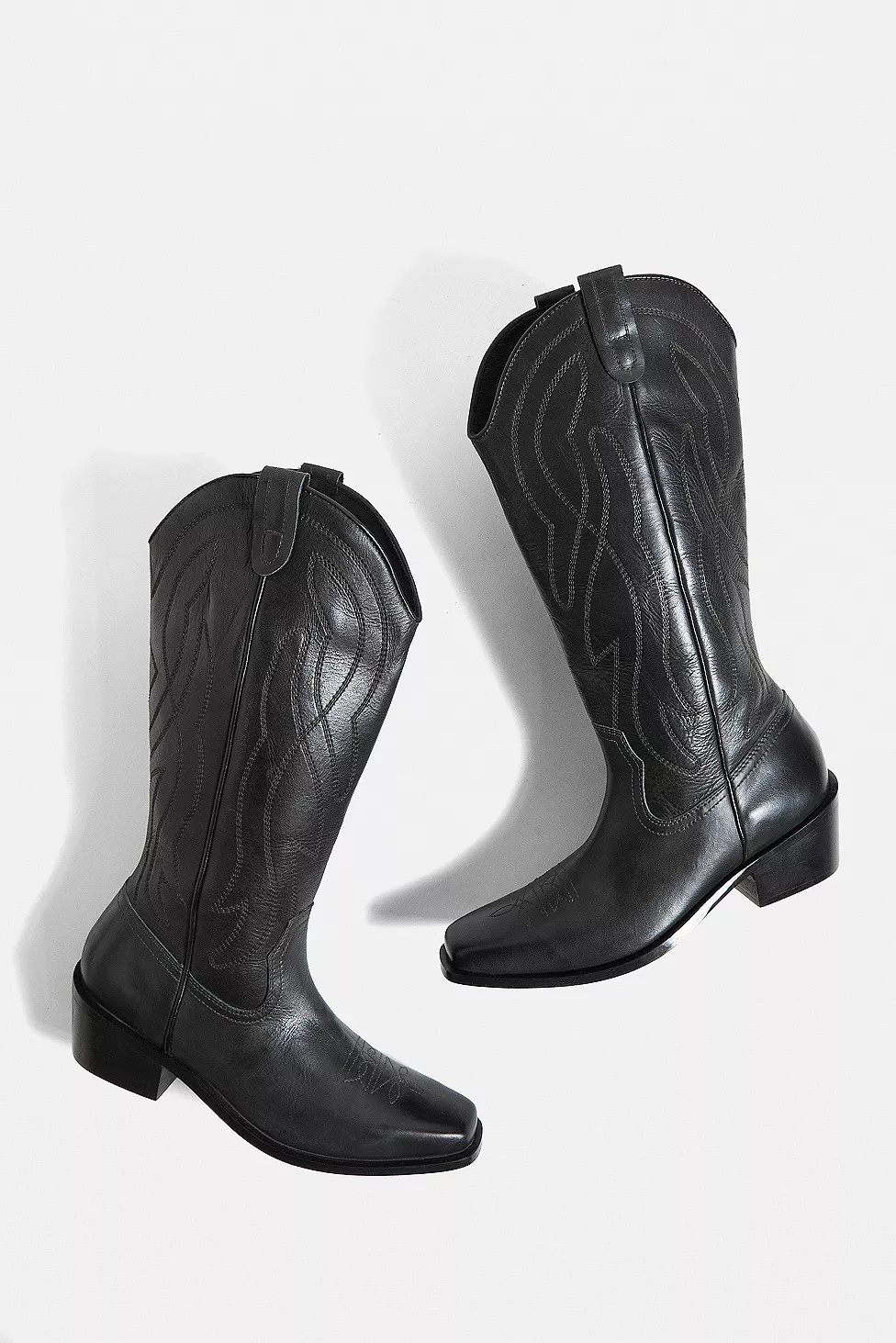 UO Cassidy Western Black Leather Boots | Urban Outfitters (EU)