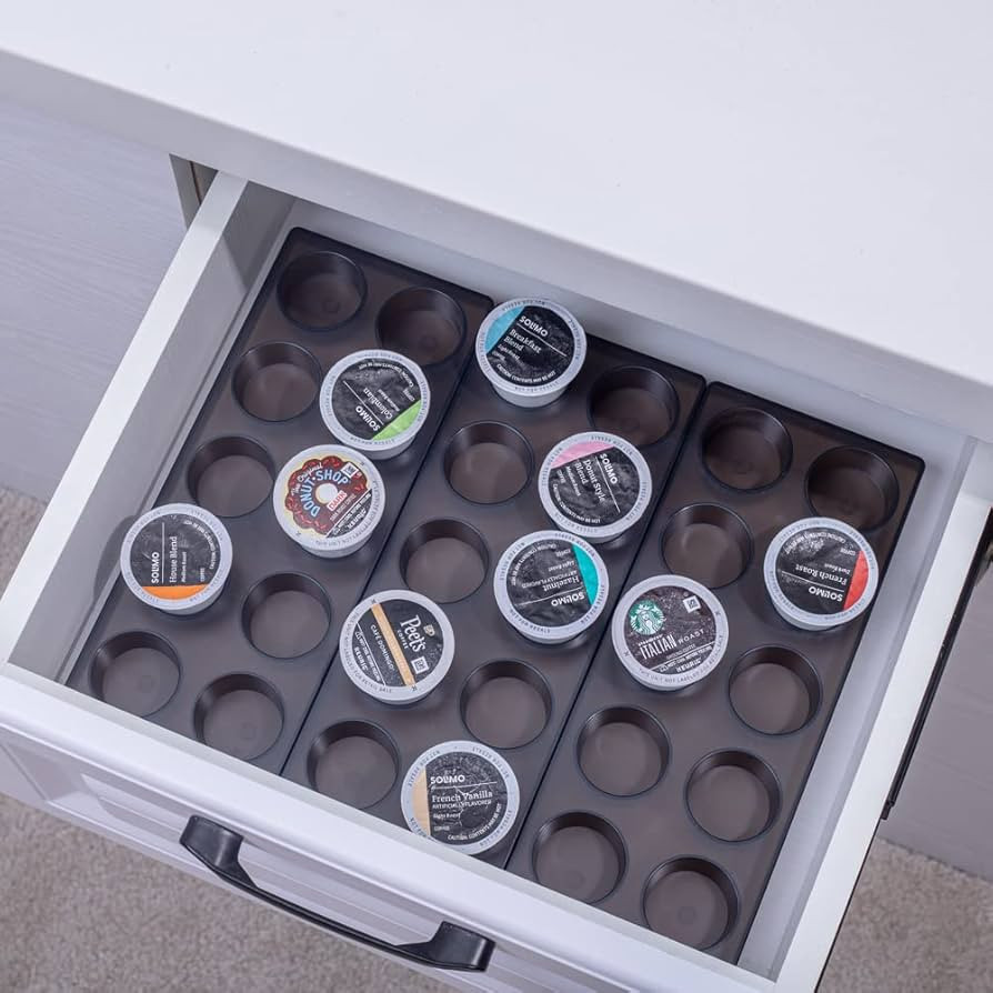 Coffee Pod Storage Organizer for Kitchen Drawer Holders 20 K CUP, Premium Plastic Tray With Non-s... | Amazon (US)