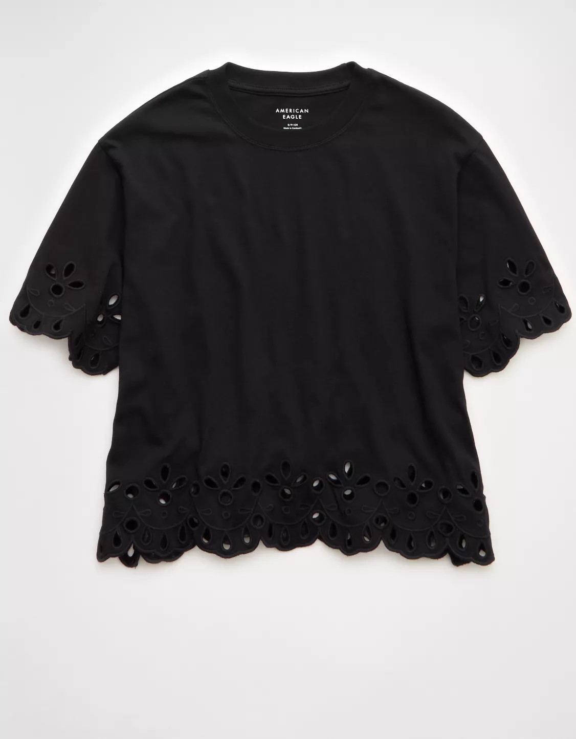 AE Boxy Eyelet T-Shirt | American Eagle Outfitters (US & CA)