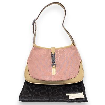 Gucci Jackie GG Canvas Shoulder Bag Handbag Leather 250327H | eBay US